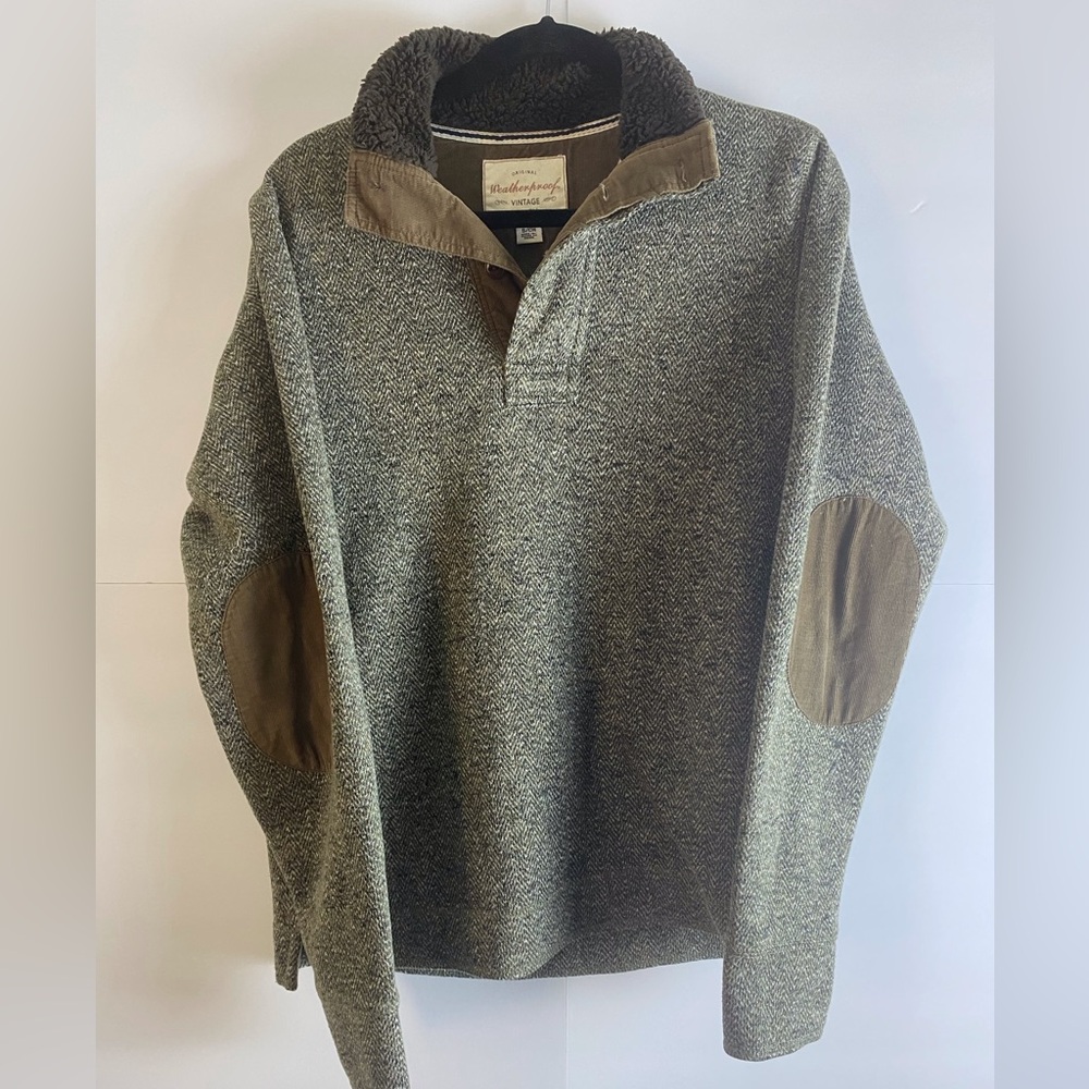Weatherproof Vintage women’s button Sherpa pullover faux fur teddy jacket sz s